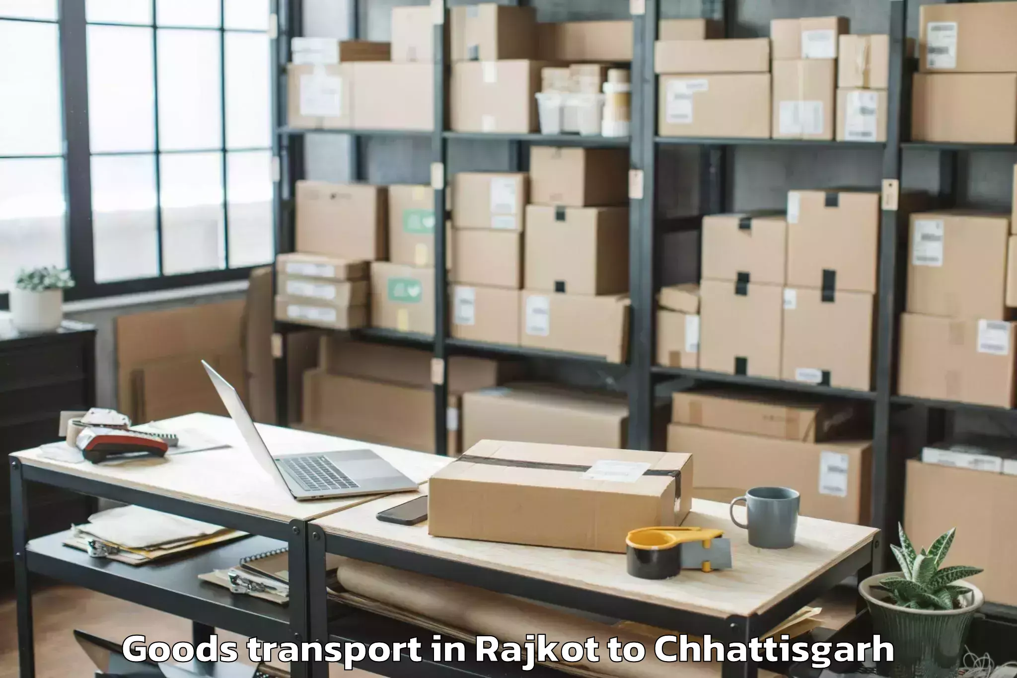 Top Rajkot to Jashpur Nagar Goods Transport Available